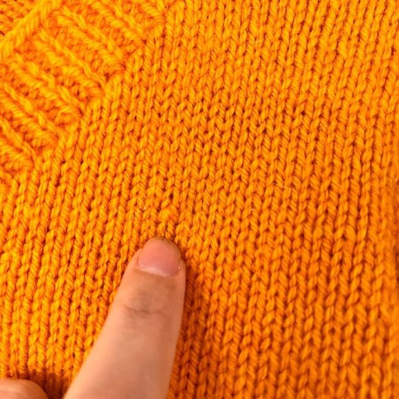 Vintage handmade Yellow Knit Sweater with Train Design - Picture 7 of 11